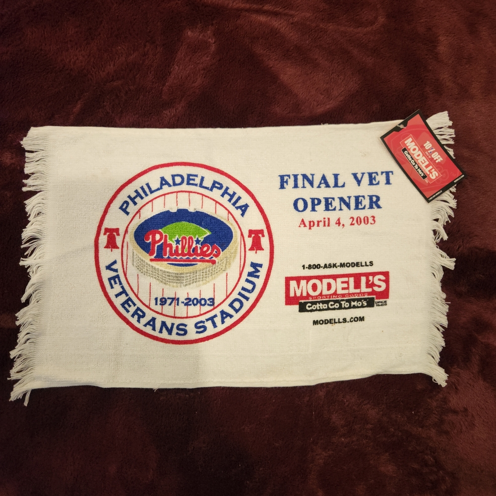 FREE WITH ANY PURCHASE Philadelphia Veterans Stadium Commemorative Towel